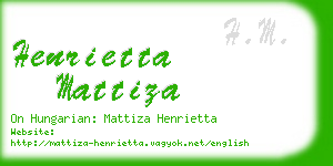 henrietta mattiza business card